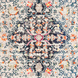 Madison Collection  Boho Chic Medallion Distressed Non-Shedding Stain Resistant Living Room Bedroom Area Rug Beige / Black