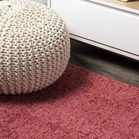 Haze Solid Low-Pile Red Soft Area Rug
