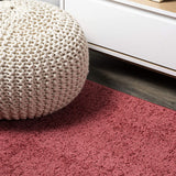 Haze Solid Low-Pile Red Soft Area Rug
