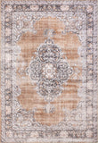 Mareva Machine Washable Rust Orange Vintage Oriental Medallion Area Rug