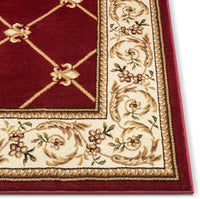 Timeless Fleur De Lis Red Formal Area Rug