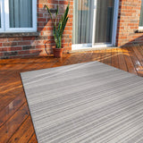 Modern Area Rugs for Indoor Outdoor Stripes Grey / White