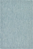 Casual Transitional Indoor Outdoor Flatweave Aquamarine Area Rug