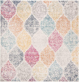 Geometric Trellis Distressed Cream/Yellow  Soft Area Rug