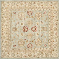 Handmade Traditional Oriental Premium Soft Wool Area Rug, Grey Blue / Beige