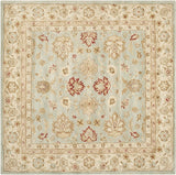 Handmade Traditional Oriental Premium Soft Wool Area Rug, Grey Blue / Beige