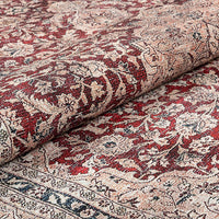 Tonti Red Machine Washable Vintage Style Classic Distsressed Persian Area Rug