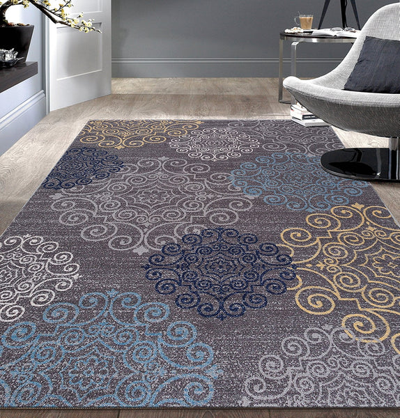 Alfombras Oriental Traditional Non-Skid Low Profile Pile Rubber Backing  Area Rug