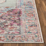 Ramon Pastel Green Machine Washable Vintage Distressed Persian Area Rug