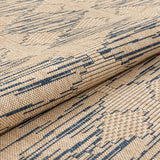 Beige Blue Indoor/Outdoor Flat Weave Pile Nordic Diamond Pattern Area Rug