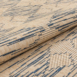 Sturl Beige & Blue Indoor/Outdoor Flat Weave Pile Nordic Diamond Pattern Area Rug