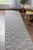 Timeless Fleur De Lis Traditional Area Rug Grey
