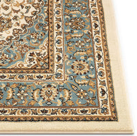 Sultan Medallion Ivory / Blue Oriental Area Rug Persian Floral