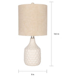 Acacio 18.5 in. Ivory Transitional Table Lamp - 18.5" H