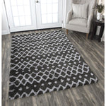 Midnight Collection Geometric Stripes Rug