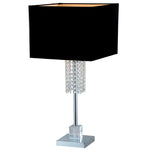 Adelyn 27" Square Modern Chrome and Black Crystal Table Lamp - 27