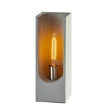 Adesso Concrete and Brushed Steel Clyde Tall Table Lantern