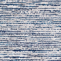 Contemporary Ivory Blue Stripes Area Rug