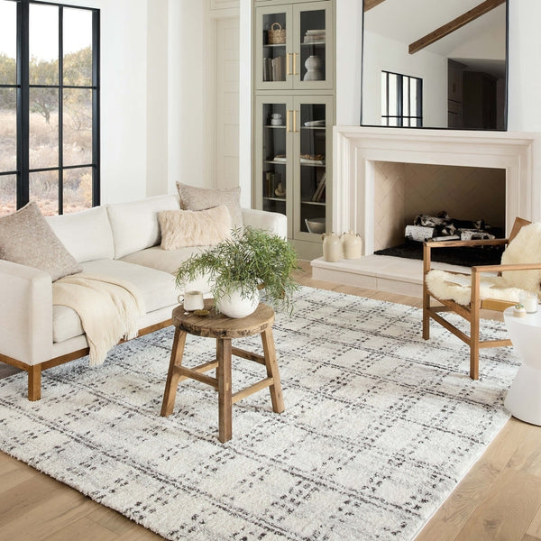 Modern Checkered Shag Soft Area Rug
