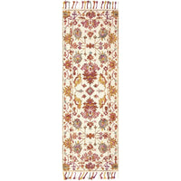 Sahara Botanical Berry Hand-Hooked Wool Area Rug