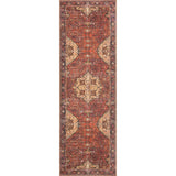 Tremezzina Printed Distressed Medallion Red Orange Area Rug