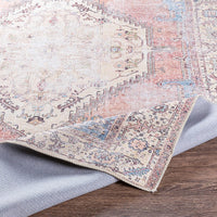 Persian Medallion Printed Machine Washable Area Soft Rug