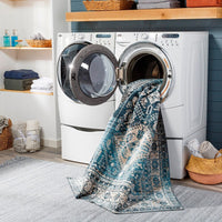 Machine Washable Traditional Diamond Area Soft Rug