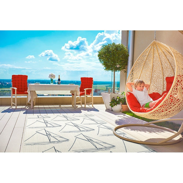 Ambrosi Indoor/Outdoor Soft Area Rug Ivory