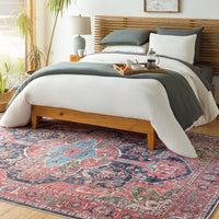 Traditional Medallion Machine Washable Area Soft Rug