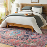 Traditional Medallion Machine Washable Area Soft Rug