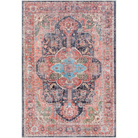 Traditional Medallion Machine Washable Area Soft Rug