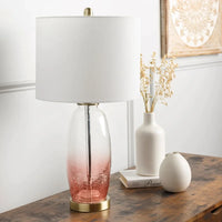 Arbyrd Modern Pink Crackle Glass Table Lamp