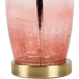 Arbyrd Modern Pink Crackle Glass Table Lamp