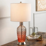 Aritra 25" Modern Red Glass Table Lamp - 25"H x 12"W x 12"D