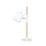 Aspen Creative 21-3/4" High Metal & Wood Desk Lamp, White Finish with Metal Lamp Shade, 7" wide