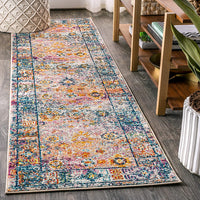 Bohemian FLAIR Boho Vintage Faded Navy/Cream Soft Area Rug