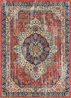 Alice Red Traditional Medallion Area Rug