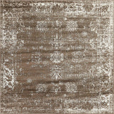 Vintage Distressed Bordered Brown Area Rugs