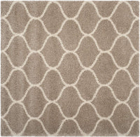 Moroccan Pattern Beige Ivory Plush Shag Area Rug