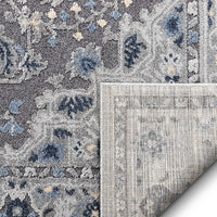 Boer Grey Oriental Medallion Pattern Area Rug