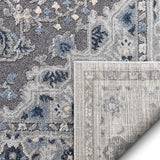 Boer Grey Oriental Medallion Pattern Area Rug