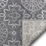 Talson Grey Geometric Tilework Pattern Area Rug