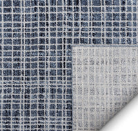 Boer Blue Geometric Lines Pattern Area Rug