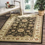 Lyndhurst Traditional Oriental Soft Area Rug Black / Ivory