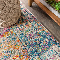 Bohemian FLAIR Boho Vintage Faded Navy/Cream Soft Area Rug