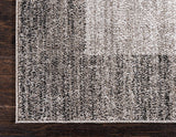 Contemporary Bordered Soft Light Gray Area Rug