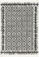 Moroccan Geometric Shag Black Soft Area Rug