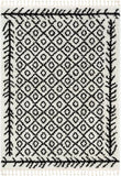 Moroccan Geometric Shag Black Soft Area Rug