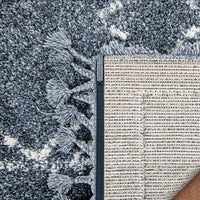 Tribal Diamond Pattern Blue Super Soft And Thick Shag Soft Area Rug