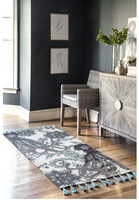 Handmade Cotton Wool Octopus Pattern Aqua Soft Area Rugs